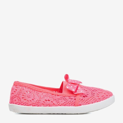 Baskets à enfiler pour enfants Shea pink fluo - Chaussures 1