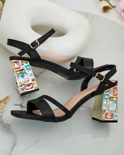 Royalfashion Sandales à talon Solepte strass pour femme