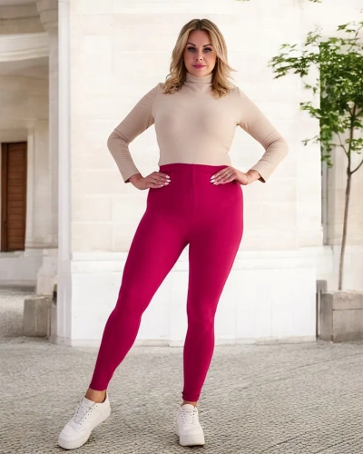 Leggings en bambou marron pour femmes TAILLE PLUS - Vêtements
