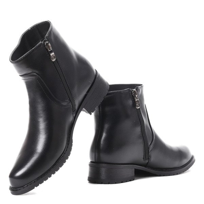 Czarne botki z perełkami Iris- Obuwie