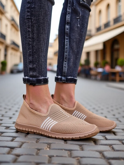 Royalfashion Chaussures de sport à enfiler pour femmes Ollabes