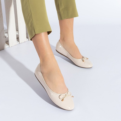 Ballerines Suzzi Laquées Rose Beige Femme - Chaussures