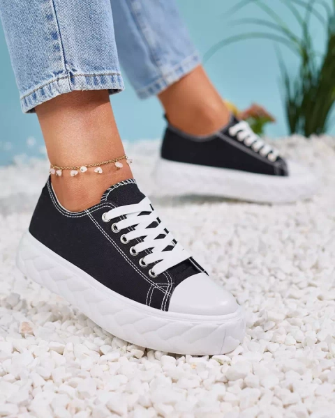 Royalfashion Baskets compensées pour femme noir Merija