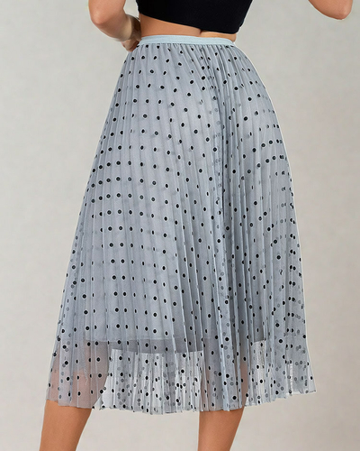 Royalfashion Jupe midi à pois double épaisseur pour femme