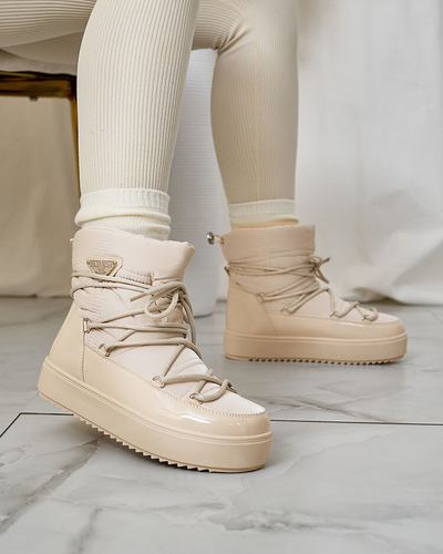 Royalfashion Bottes à enfiler pour femmes bottes de neige a'la en beige Nevsone