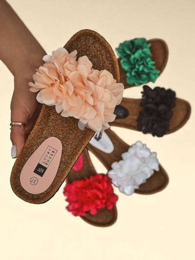 Royalfashion Claquettes pour femmes avec fleurs Flora Soft