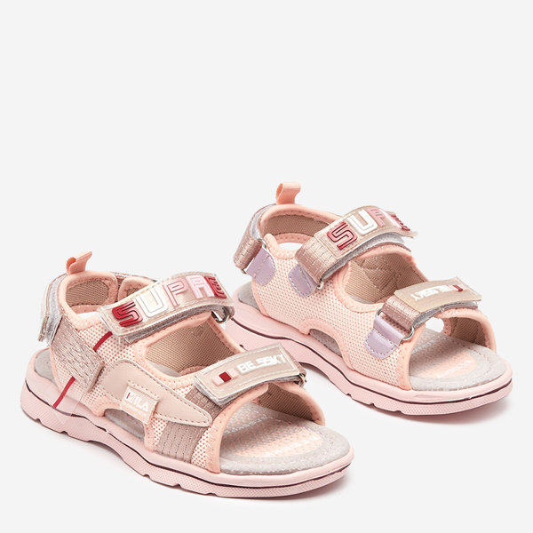 Sandales enfant roses à patchs Netiks - Chaussures
