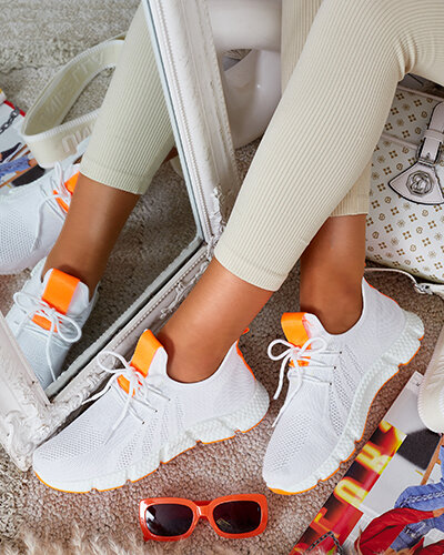 Chaussures de sport femme Baym blanches et orange - Footwear