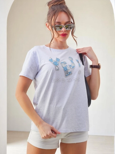 Royalfashion T-shirt en coton pour femmes Oui !