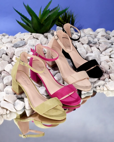 Royalfashion Sandales basses à talon aiguille pour femme Vert Mesteri