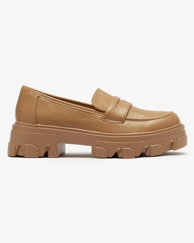 OUTLET Mocassins marron clair pour femme sur une semelle solide Desika - Footwear