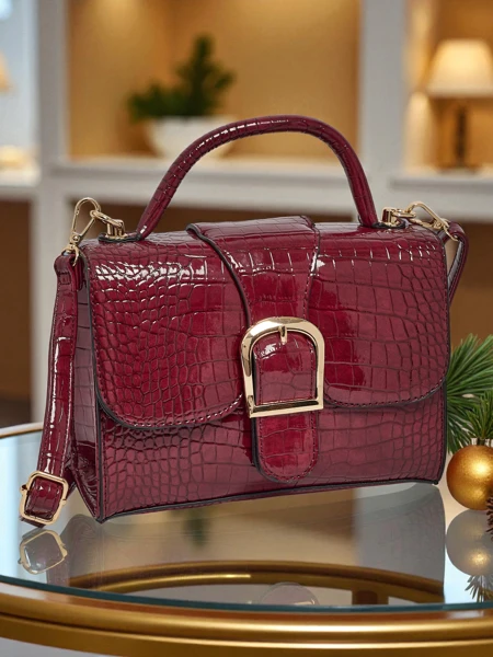 Petit sac à main verni pour femme en cuir écologique Orlina