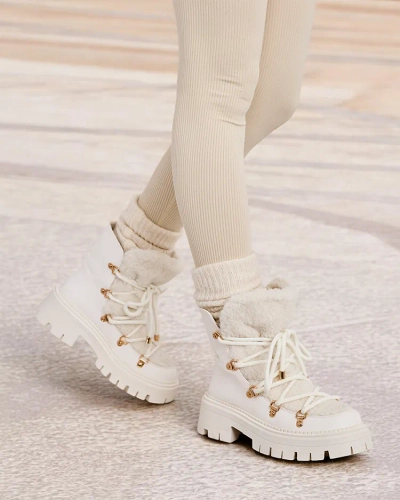 Royalfashion Bottes de neige Lozin à lacets pour femme
