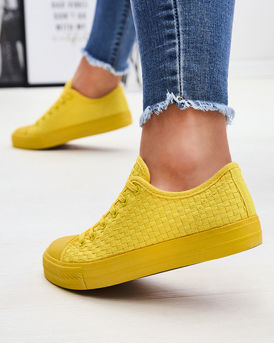 Baskets jaunes pour femmes avec gaufrage Aklina - Chaussures