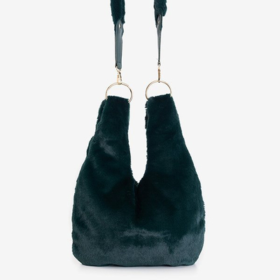 Sac à main femme en fourrure vert foncé - Sacs à main