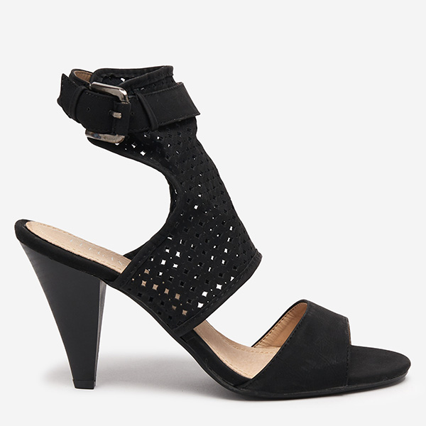 Sandales pour femmes ajourées sur un poteau en noir Resov- Buty
