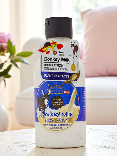 Lotion corporelle hydratante, exfoliante et adoucissante au lait d'ânesse