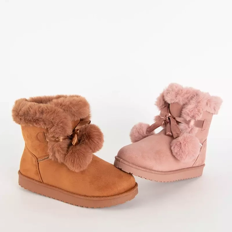 OUTLET Après-ski femme rose avec ruban et pompons Zalija - Footwear