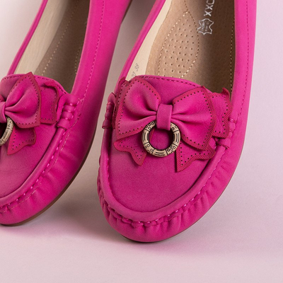 Mocassins femme fuchsia à nœud Emari - Chaussures