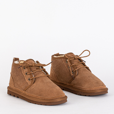Bottines Enfant Venus Camel Cuir Confortables pour l'Automne