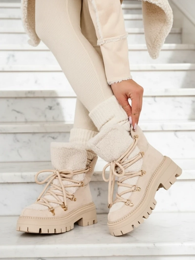 Royalfashion Bottes de neige Lozin à lacets pour femme