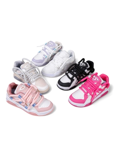 Royalfashion Baskets de sport pour femmes avec des lacets décoratifs Clesiv