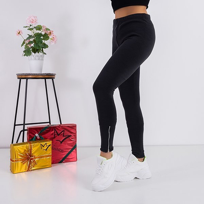 Treggings femme gris avec fermetures éclair - Vêtements