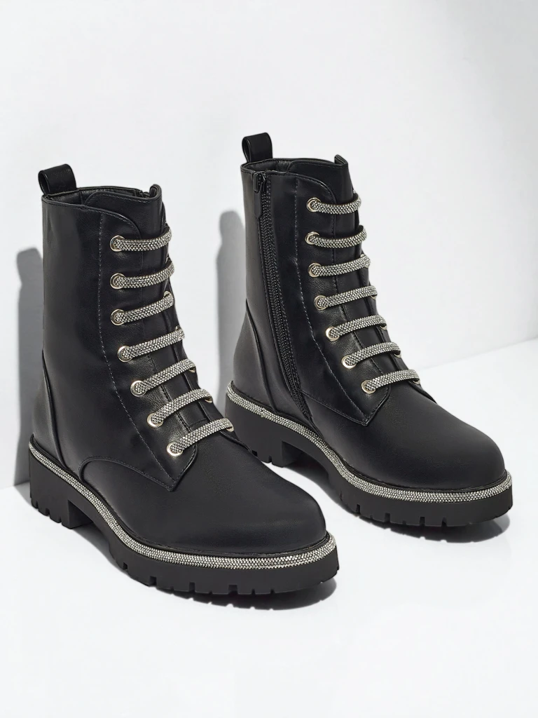 Bottines à lacets Lunara en cuir écologique pour femmes