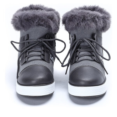 Szare buty sportowe z futerkiem Gracelyn- Obuwie
