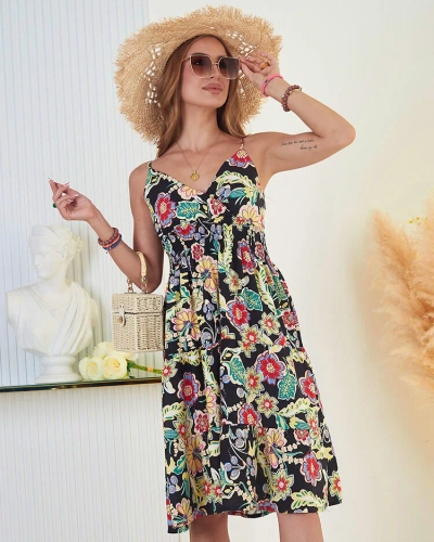 Royalfashion Robe florale en coton pour femme