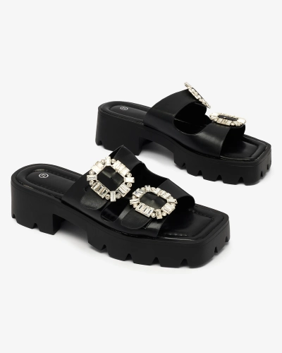 Royalfashion Tongs à talon Tireta embellies pour femme