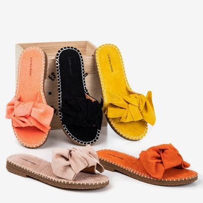 tongs beiges pour femmes avec un nœud Latus - chaussures 1