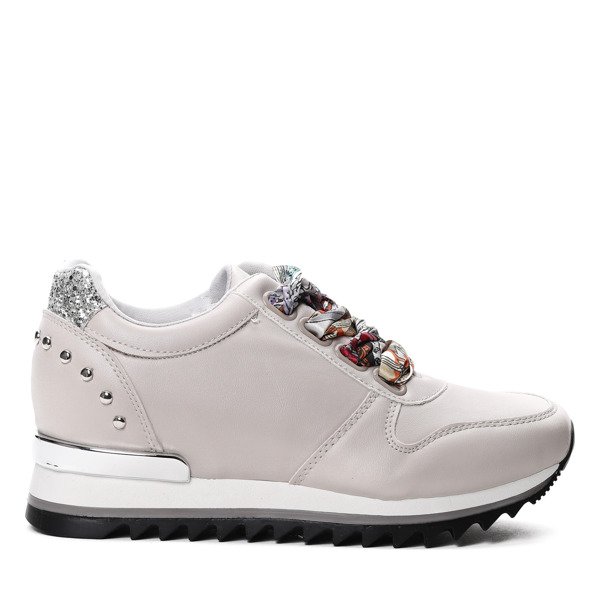 Szare tenisówki wiązane chustą Madalynn- Obuwie