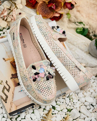 Royalfashion Mocassins ajourés perlés pour femme Nasfali