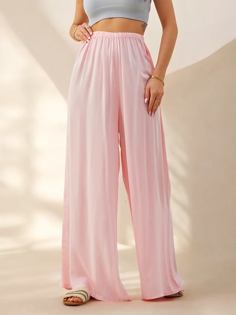 Pantalons droits en viscose Royalfashion pour femmes, matière