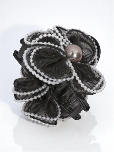 Royalfashion Pince à cheveux avec perles et fleur en tulle