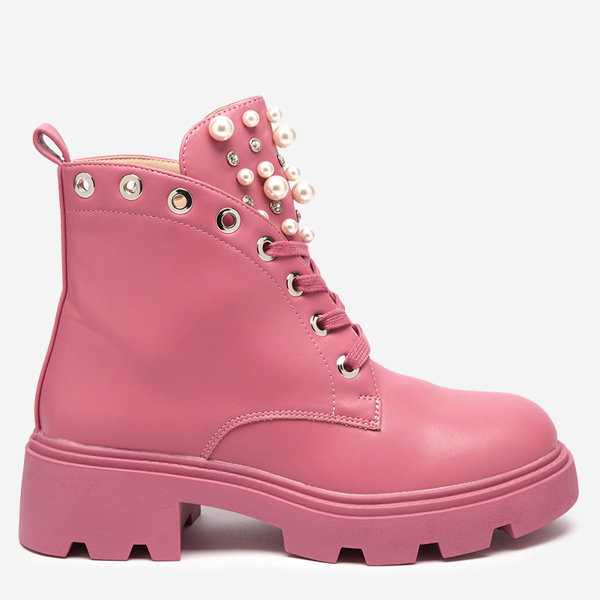OUTLET Bottes pour femmes roses avec perles Orilco - Footwear
