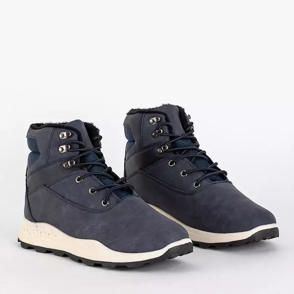 OUTLET Bottines chaudes homme bleu marine Nuok - Chaussures