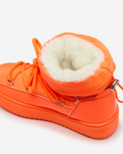 Royalfashion Chaussures à enfiler pour enfants a'la snow boots en orange néon Asifa