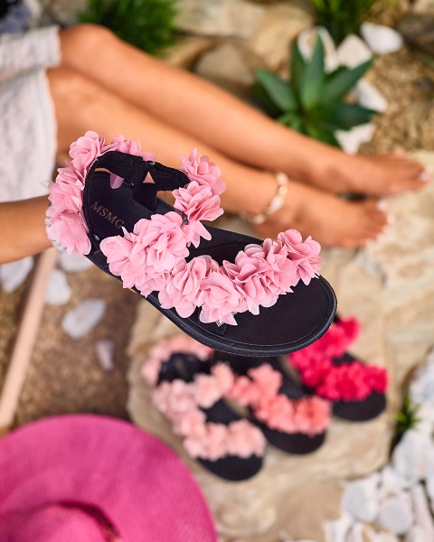 Royalfashion Sandales roses à fleurs pour femme Alferroy
