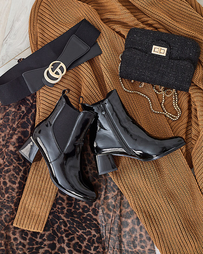 Royalfashion Bottes noires pour femmes à tige basse Nekery
