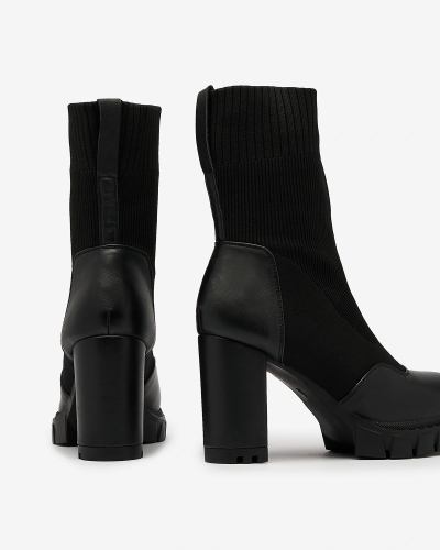 Royalfashion Noir Bottines Flexi à talon supérieur