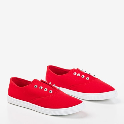 Sneakers rouges avec clous Odila - Chaussures 1