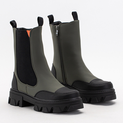 Bottes pour femmes vert foncé sur une semelle massive Rosidi - Chaussures