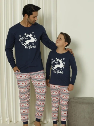 Pyjama en coton pour hommes Royalfashion Noël 2 pièces Joyeux Noël