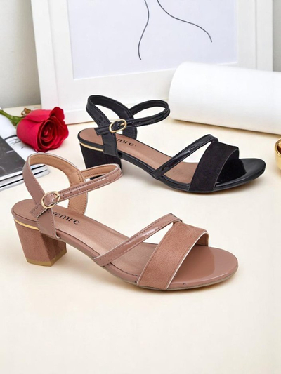 Royalfashion Sandales vernies à talon bas Grace Gloss pour femmes