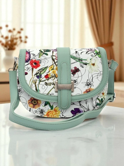 Royalfashion Petit sac à main pour femme en cuir écologique à fleurs Ori Elle