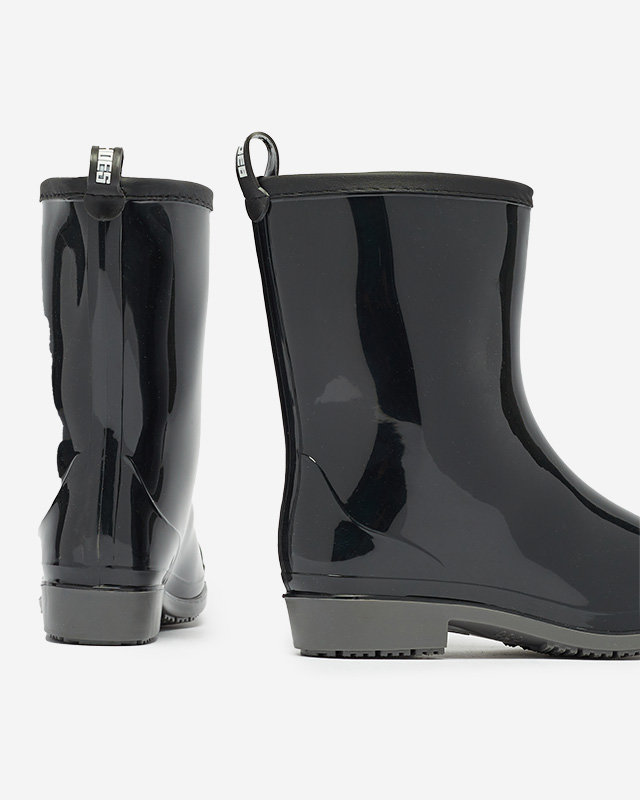 Bottes noires laquées pour femmes avec nez gris Xolina- Footwear