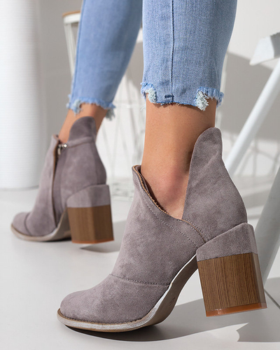 Bottines femme gris clair avec découpes Cintura - Footwear