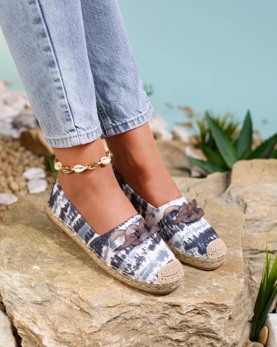 Royalfashion Espadrilles noires pour femme avec imprimé Serffio